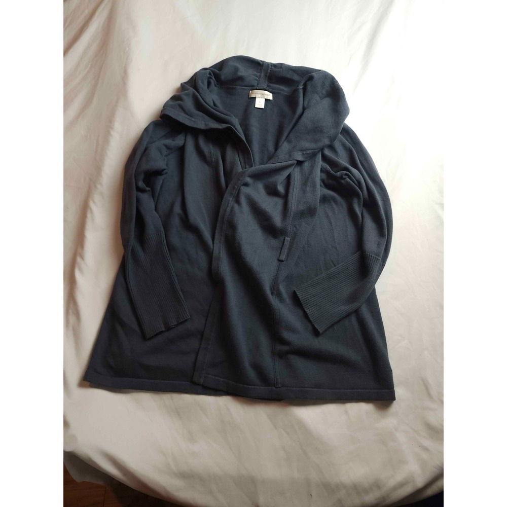 Christopher & Banks Cardigan Sweater Womens XL Blue Open Front Hooded Casual Coa